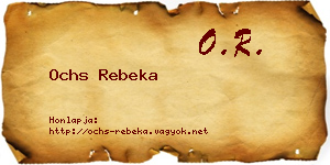 Ochs Rebeka névjegykártya
